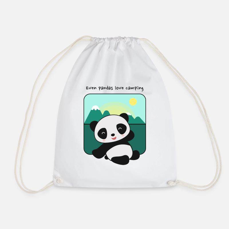 Even pandas love camping - Turnbeutel - Weiß