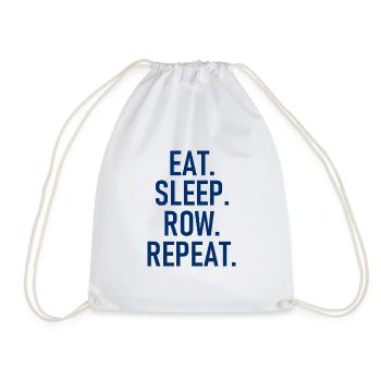 Eat Sleep Row Repeat - Food Sleep Rowing Wiede - Drawstring Bag - white - Front