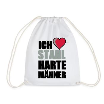 Stahlharte Männer Geschenk - Turnbeutel - Weiß - Vorne