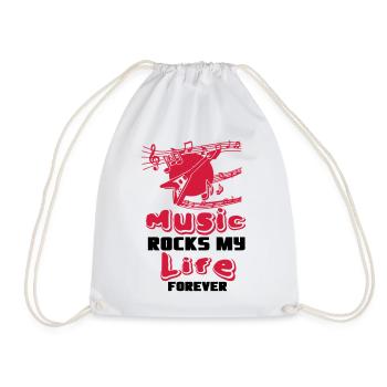 Music rocks my Life Musik Spruch Band Geschenk - Turnbeutel - Weiß - Vorne