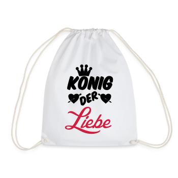 König der Liebe Paar Valentinstag Geschenk - Turnbeutel - Weiß - Vorne