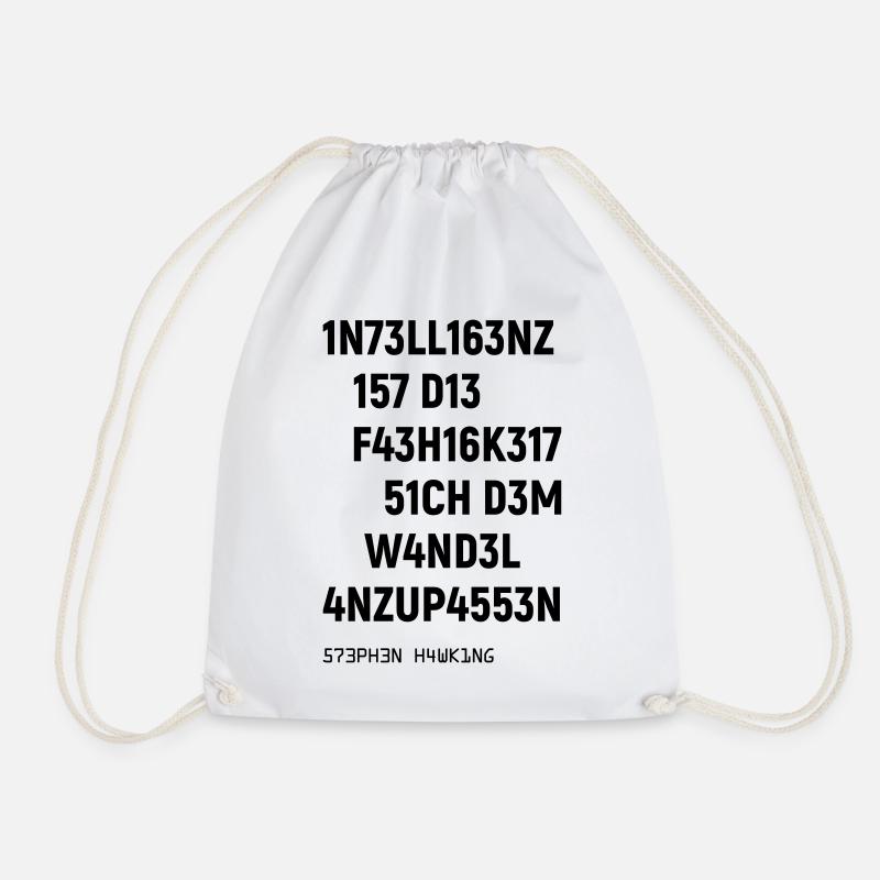 Leetspeak Intelligenz Spruch für Nerds und Hacker - Turnbeutel - Weiß