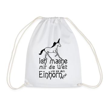 Einhorn Welt Einhörner Fantasy lustig Geschenk - Turnbeutel - Weiß - Vorne