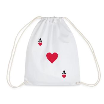 Ace of hearts - Drawstring Bag - white - Front