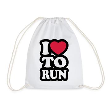 I love to run - Ich liebe es zu laufen - Turnbeutel - Weiß - Vorne