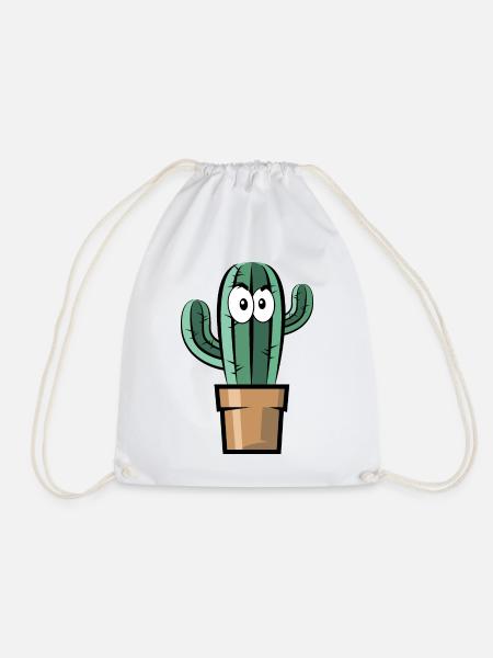 comic kaktus symbol geschenkidee comic fun cactus - Turnbeutel - Weiß