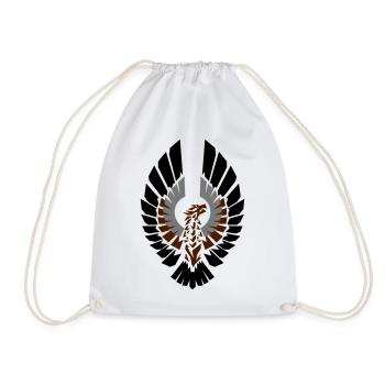 Hawk Tribal - Drawstring Bag - white - Front
