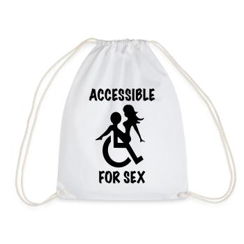 This wheelchair user is accessible for sex * - Drawstring Bag - white - Front