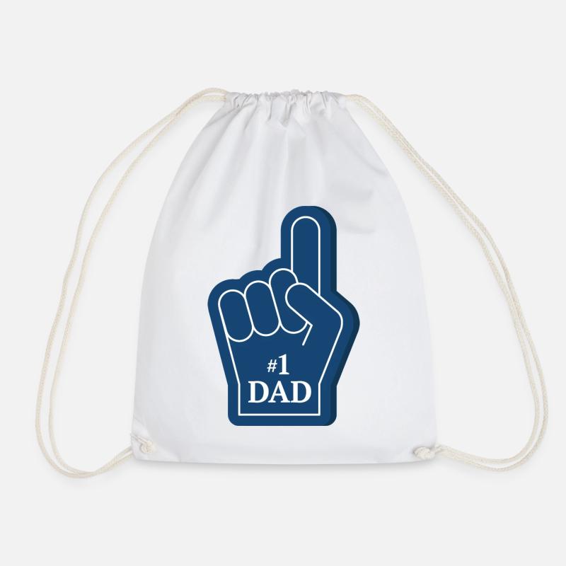 Dad #1 Design - Drawstring Bag - white
