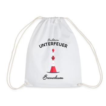 Bremerhaven, Leuchtturm Unterfeuer, Nordsee - Turnbeutel - Weiß - Vorne