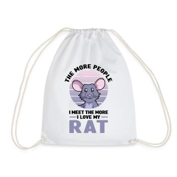 Rat as a pet - Drawstring Bag - white - Front