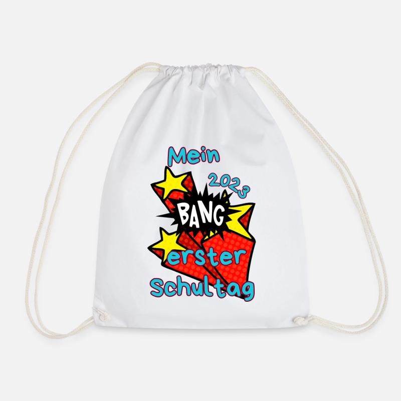 Schulanfang Bang T-Shirt Uni - Turnbeutel - Weiß