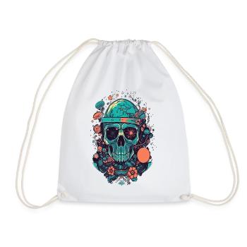 vecteur psychédélique crâne illustration magie Design - Sac de sport léger - blanc - Devant