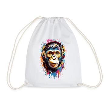 Cool monkey - Drawstring Bag - white - Front