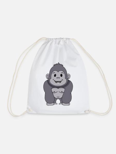 Gorilla Affe - Turnbeutel - Weiß