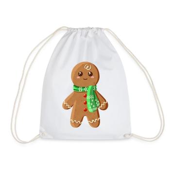Mignon bonhomme en pain d’épice - Sac de sport léger - blanc - Devant