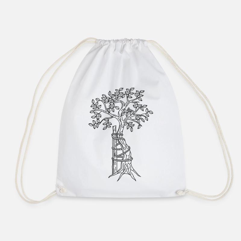 Tree by Andry – black - Drawstring Bag - white