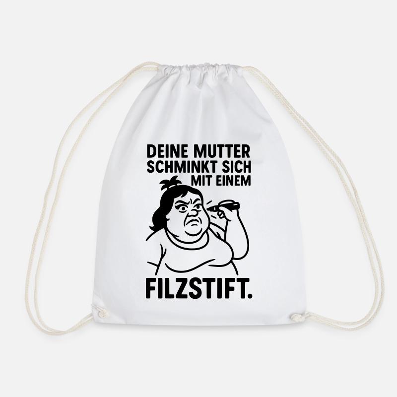 deine mutter witz filzstift schminken - Turnbeutel - Weiß