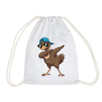 Dessin animé de lunettes de soleil d’émeu à appliquer des effets cool - Sac de sport léger - blanc - Devant