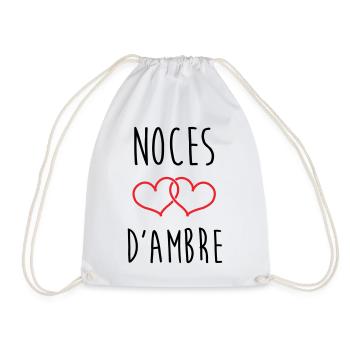 Amber Wedding 34 years of marriage - Drawstring Bag - white - Front
