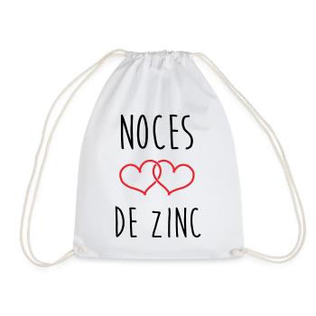 Zinc Wedding 76 Years - Drawstring Bag - white - Front