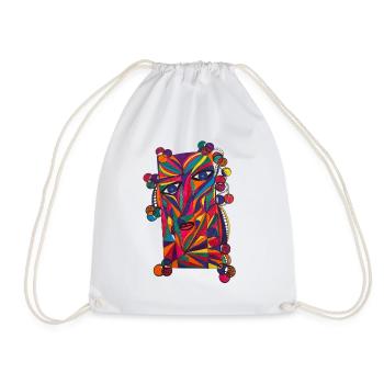 Colorful Face Portrait - Martina Eßer - Drawstring Bag - white - Front