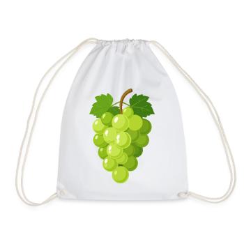 Green Grapes Illustration - Drawstring Bag - white - Front