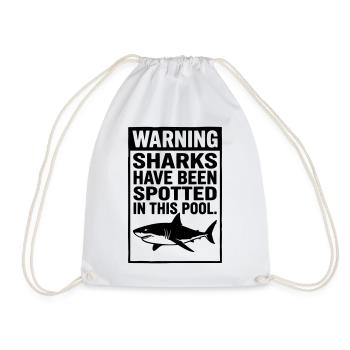 Requins de piscine Requins dans la piscine - Sac de sport léger - blanc - Devant
