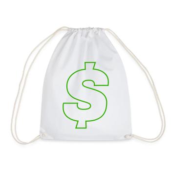 Neon-Dollar Umriss Design - Turnbeutel - Weiß - Vorne