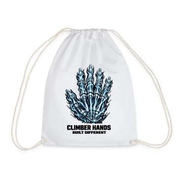 Climber Hands: Built Different X-Ray Design - Drawstring Bag - white - Front