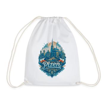 Plzeň Skyline – Stolz & Heimat Pilsen Design - Turnbeutel - Weiß - Vorne