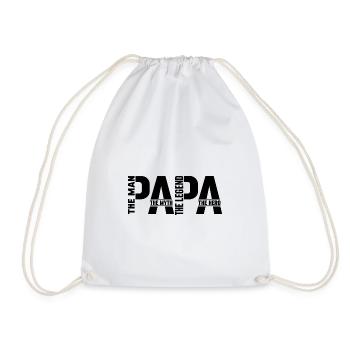 Papa The Man The Myth The Hero Vatertag Geschenk  - Turnbeutel - Weiß - Vorne
