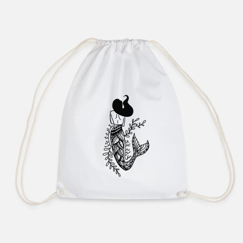 Mermaid Sirena - Drawstring Bag - white