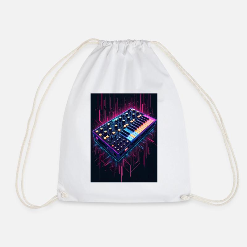 Futuristisches Synthesizer Design - Turnbeutel - Weiß