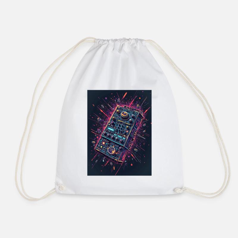 Digital DJ Controller Explosion - Drawstring Bag - white