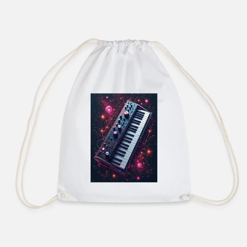 Kosmisches Musik-Keyboard - Turnbeutel - Weiß