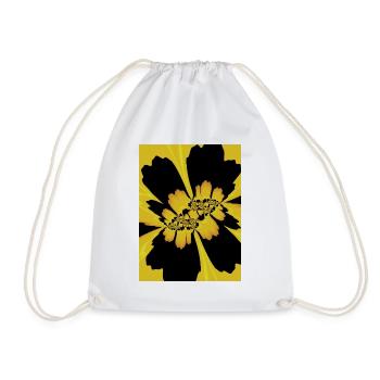 Fleur jaune noire - Sac de sport léger - blanc - Devant