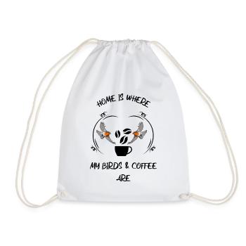 Bird Watching Bird Watching Birding Coffee - Drawstring Bag - white - Front