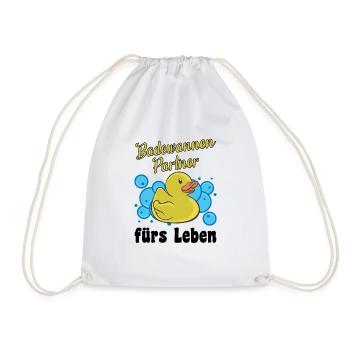 Badewannen Partner Gummiente Badeente Gelbe Ente - Turnbeutel - Weiß - Vorne