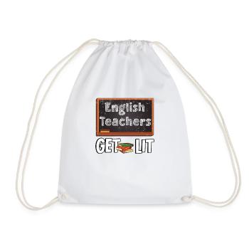Literature Books Blackboard Book Teacher English Chalk - Drawstring Bag - white - Front