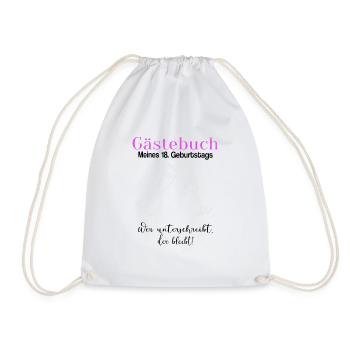 18. Geburtstag Mädchen Unterschrift Gästebuch - Turnbeutel - Weiß - Vorne