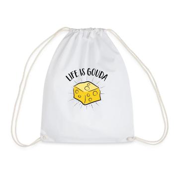 Käsefan Cheese Cheese lover Gouda Hard Cheese - Drawstring Bag - white - Front