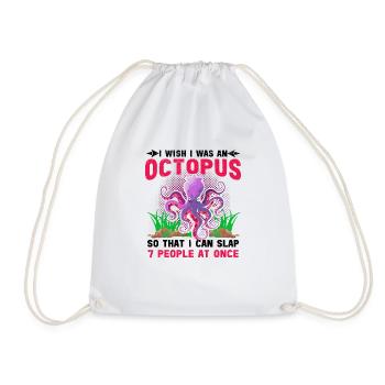 Octopus Octopus Sea Tentacle Octopus Octopus Octopus - Drawstring Bag - white - Front