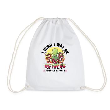 Octopus Octopus Sea Tentacle Octopus Octopus Octopus - Drawstring Bag - white - Front