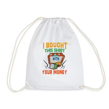 Casino Gambling Slot Machine Card Game - Drawstring Bag - white - Front