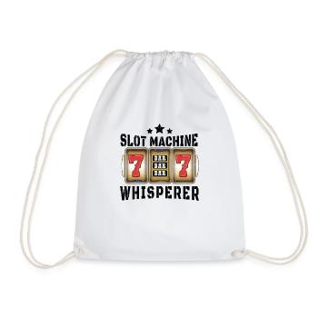 Casino Gambling Slot Machine Card Game - Drawstring Bag - white - Front