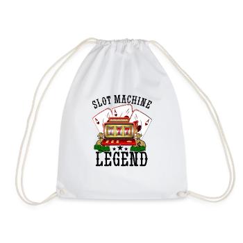 Casino Gambling Slot Machine Card Game - Drawstring Bag - white - Front