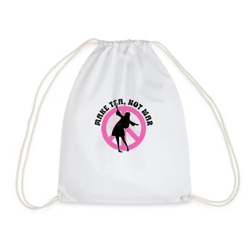 Hippie Peace Sign Peace Flowers Flower Child - Drawstring Bag - white - Front