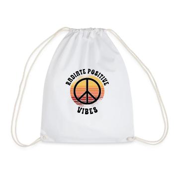 Hippie Peace Sign Peace Flowers Flower Child - Sac de sport léger - blanc - Devant