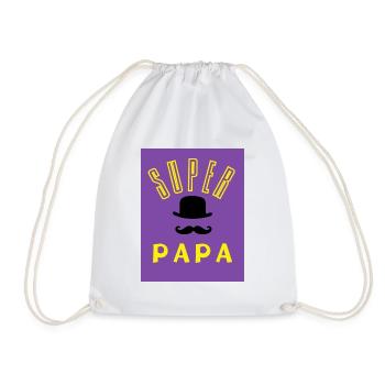 DAD. GREAT DAD. FATHER's DAY. HAPPY BIRTHDAY DAD. - Drawstring Bag - white - Front